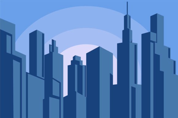 Cityscape at Sunrise Morning Landscaped: A Versatile Design for Real Estate and Beyond