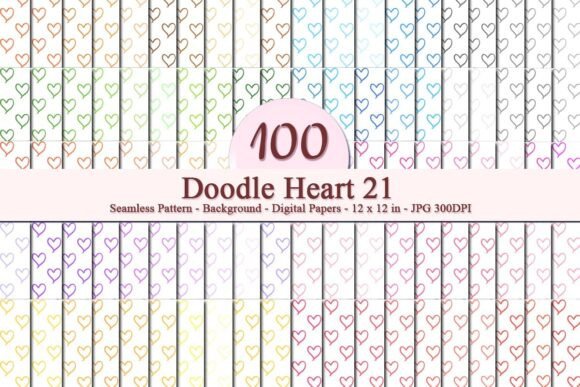 Doodle Heart 21 Seamless Pattern: A Versatile Digital Asset for Creative Projects