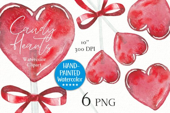 Indulge in a Delightful Sugar Rush with Watercolor Candy Hearts PNG