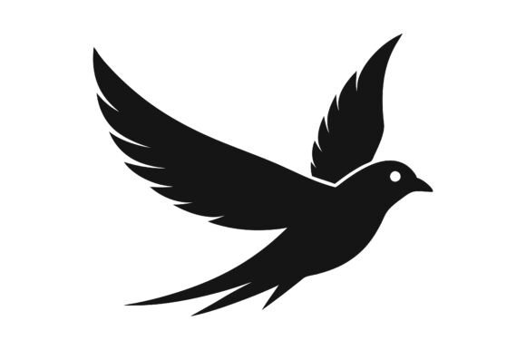 Line Art Flying Bird Silhouette Icon: A Versatile Design for Modern Projects