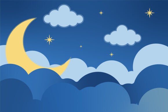 Lunar and Sky Night Landscaped Vector: A Versatile Design for Adventure and Wanderlust