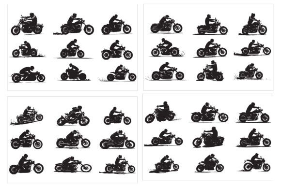 Motorcycle Vector Silhouette Set: A Versatile Tool for Creative and Commercial Projects