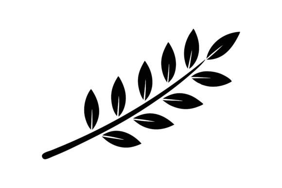 Olive Branch Silhouette Vector Icon