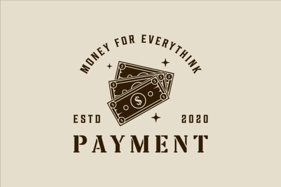 Paper Money Logo Vector Vintage Design