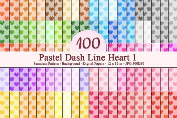 Pastel Dash Line Heart 1 Pattern