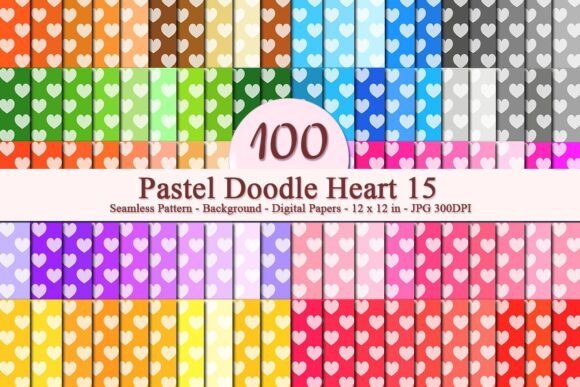 Pastel Doodle Heart 15 Seamless Pattern: A Versatile Tool for Creative and Business Workflows