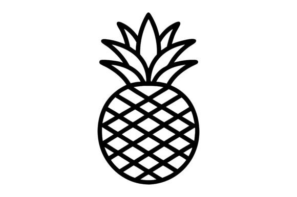 Pineapple Line Art Silhouette