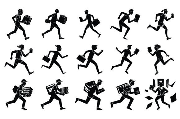 Running Working Flat Isolated Vector: A Versatile Asset for Digital Creativity