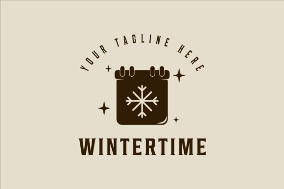 Snowfall Calender Logo Vector Vintage: A Timeless Design for Modern Celebrations