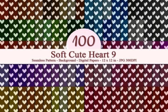 Soft Cute Heart 9 Seamless Pattern: A Versatile Design for Modern Creativity