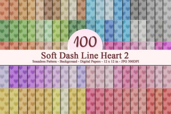 Soft Dash Line Heart 2 Seamless Pattern: A Versatile Digital Design for Creative Projects