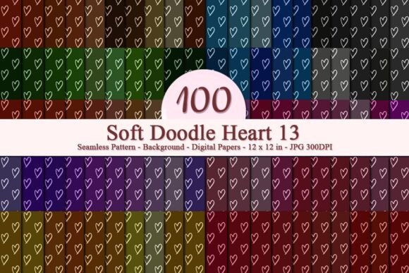 Soft Doodle Heart 13 Seamless Pattern: A Versatile Digital Design for Creative Projects