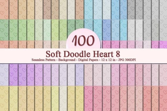 Soft Doodle Heart 8 Seamless Pattern: A Versatile Digital Design for Creative Projects