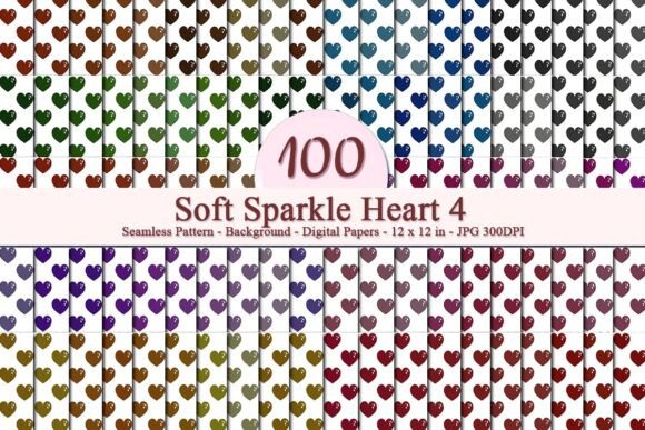 Soft Sparkle Heart 4 Seamless Pattern