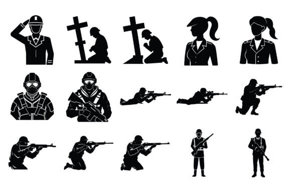 Soldier Silhouette Vector -Vol 2: A Versatile Resource for Creative Professionals
