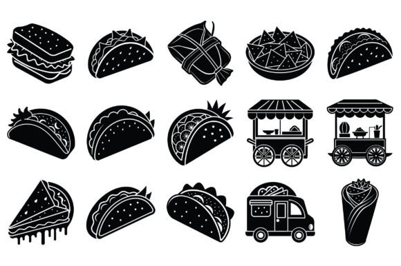Tacos Mexican Fast Food Flat Vector for Creative Projects
