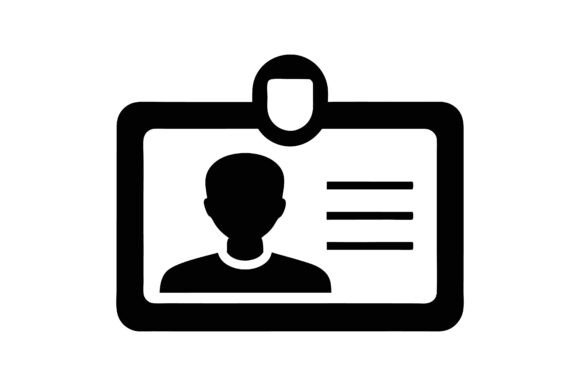 User ID Line Art Silhouette Icon Vector: A Versatile Design for Digital and Print Use