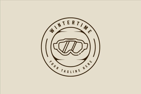 Winter Goggles Logo Vector Line Art