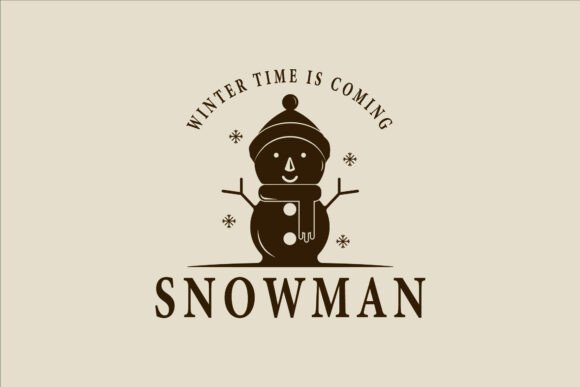 Winter Snowman Logo Vector Vintage: A Timeless Design for Your Holiday Projects